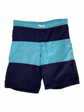 Cherokee Swim Trunks Men's Size Large Blue Stripes Drawstring Pockets